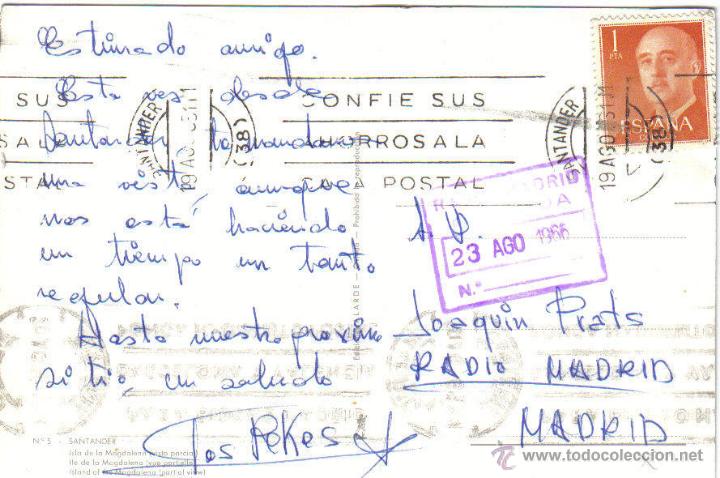 Photos de Chanteurs et Chanteuses: LOS PEKES POSTAL MANUSCRITA ENVIADA A JOAQUIN PRAT Y RADIO MADRID DURANTE LOS A&Ntilde;OS SESENTA