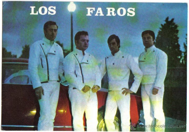 Fotos de cantantes: LOS FAROS - TARJETA PROMOCIONAL CON DISCOGRAFIA DEL GRUPO AL DORSO