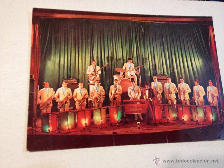 Fotos von Musikern: Antigua postal ORQUESTA SELVATANA. Dorso impreso con el programa de actuaci&oacute;n.