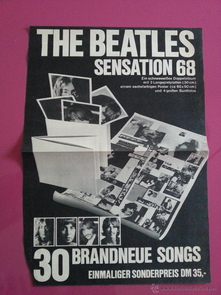 Fotos de Cantantes: ANTIGUO POSTER CARTEL LANZAMIENTO DE VENTA DEL DISCO DE LOS BEATLES WHITE ALBUM A&Ntilde;O 1968