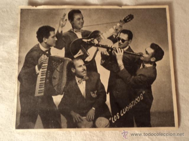Photos de Chanteurs et Chanteuses: ANTIGUA FOTOGRAFIA CARTULINA GRUPO MUSICA MUSICAL LOS LUNATICOS, ORIGINAL DE LOS A&Ntilde;OS 50/60