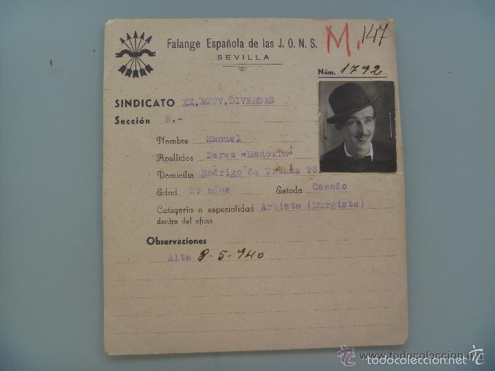 Fotos von Musikern: FICHA DEL SINDICATO NACIONAL DEL ESPECTACULO MURGUISTA MANUEL PEREZ &uml;MANOLIN&uml;, 1940