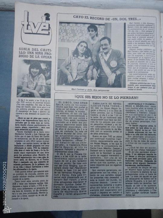 Fotos von Musikern: hoja fotogr&aacute;fica de antigua prensa a&ntilde;os 80s un dos tres 1 2 3 gloria azafata y trasera concursantes