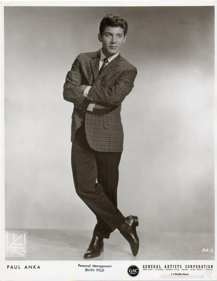 Fotos von Musikern: Fotograf&iacute;a Original del Cantante Paul Anka General Artists Corporation Irving Feld