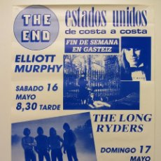 Fotos de Cantantes: ELLYOT MURPHY THE LONG RYDERS. CARTEL ORIGINAL PROMOCIONAL CONCIERTO SALA THE END VITORIA. Lote 58680627