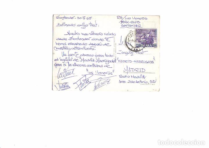Fotos de Cantantes: LOS LLANEROS (POSTAL) TARJETA POSTAL MANUSCRITA ENVIADA A RADIO MADRID EN LOS A&Ntilde;OS 60  A&Ntilde;O 1965