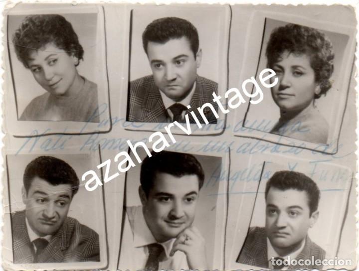 Fotos von Musikern: ALMERIA,FOTOGRAFIA ORIGINAL AUTOGRAFIADA DE ANGELITA Y FUNES, DEDICADA A NATI ROMERO,110X85MM