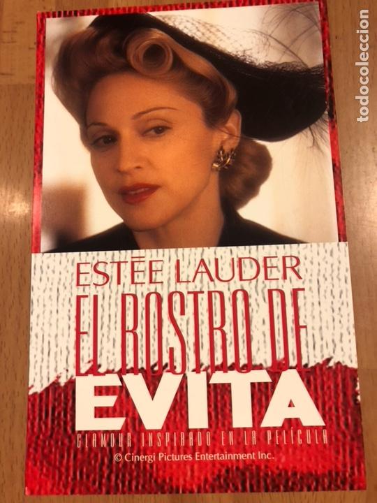 Fotos de Cantantes: Tarjeta madonna.publicidad evita estee lauder