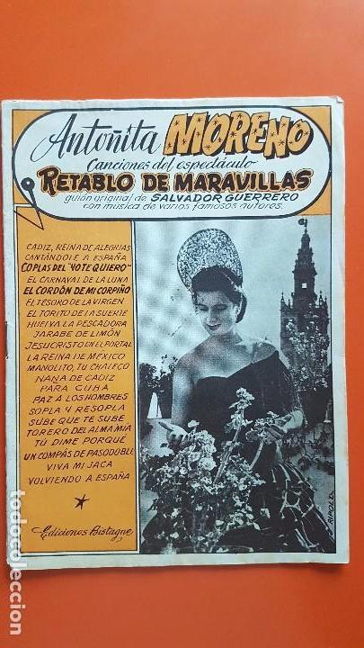 Photos de Chanteurs et Chanteuses: CANCIONERO DE ANTO&Ntilde;ITA MORENO DEL ESPECT&Aacute;CULO RETABLO DE MARAVILLAS