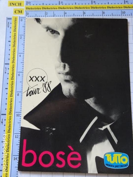 Fotos de cantantes: POSTAL DE M&Uacute;SICA. A&Ntilde;O 1988. GIRA TOUR MIGUEL BOS&Eacute; XXX 88. TUTTO. 1771