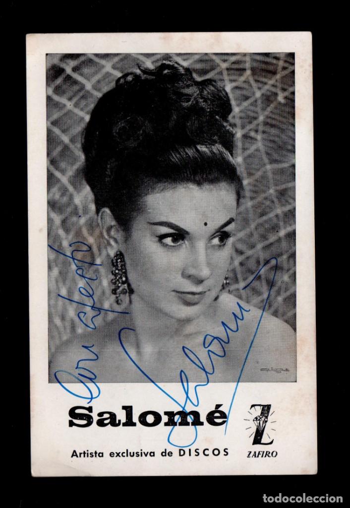 Fotos von Musikern: C9-15 Postal Publicitaria de la Cantante SALOME, con SU AUTOGRAFO Y DEDICATORIA.