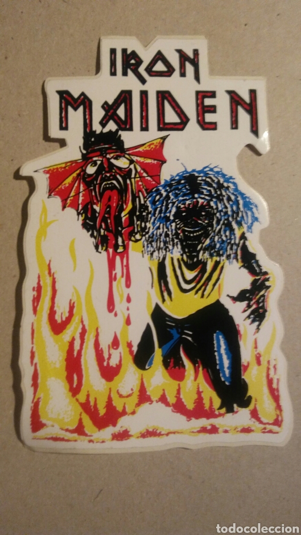 Fotos de Cantantes: HEAVY - PEGATINA GRANDE VINILO IRON MAIDEN A&Ntilde;OS 80