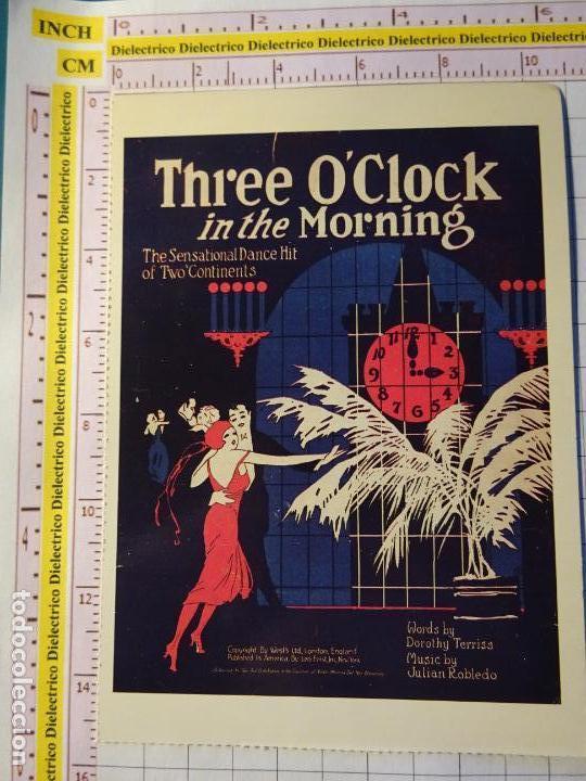 Photos de Chanteurs et Chanteuses: POSTAL DE M&Uacute;SICA. A&Ntilde;O 1988. RETRO VINTAGE ANTIGUA CANCI&Oacute;N. THREE O'CLOCK IN THE MORNING 1922. 2111