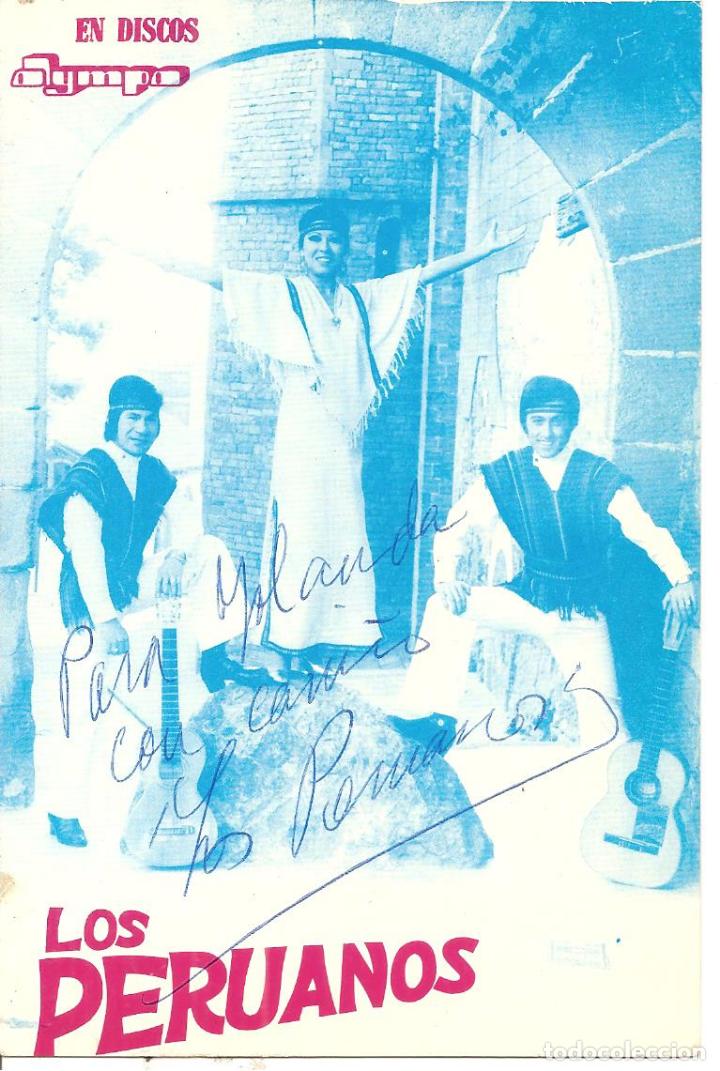 Fotos von Musikern: FOTO-POSTAL, LOS PERUANOS, DISCOS OLIMPIA, CON DEDICATORIA Y AUT&Oacute;GRAFO