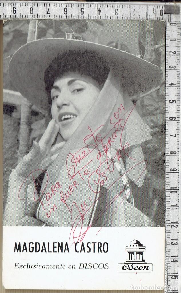 Fotos von Musikern: FOTO POSTAL DEDICADA Y AUTOGRAFIADA MAGDALENA CASTRO ODEON.