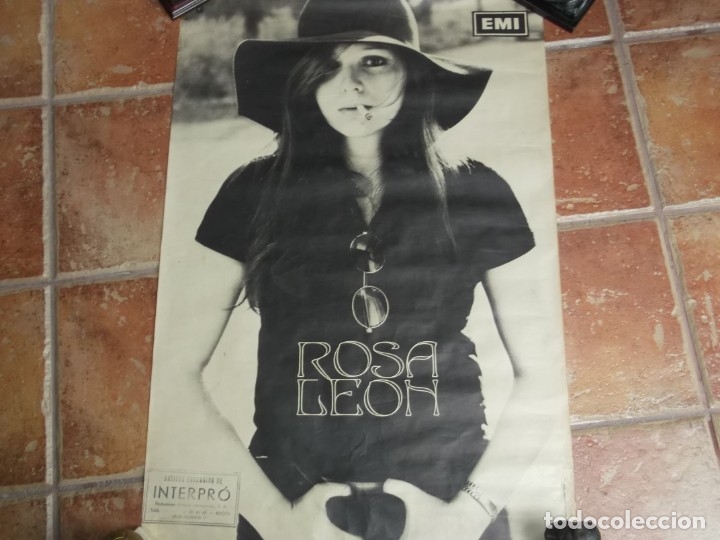 Photos de Chanteurs et Chanteuses: ANTIGUO CARTEL ORIGINAL DE ROSA LEON-EMI 1973-95X62,5 CMS
