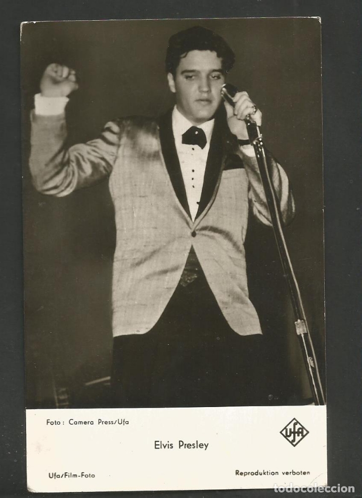 Photos de Chanteurs et Chanteuses: ELVIS PRESLEY-UFA-POSTAL FOTOGRAFICA ANTIGUA-VER REVERSO-(61.621)