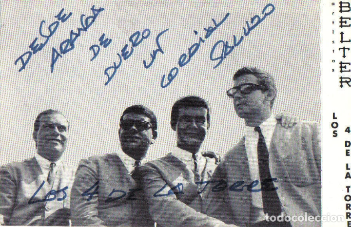 Photos de Chanteurs et Chanteuses: LOS DE LA TORRE (FOTO) TARJETA PROMOCIONAL CON BIOGRAFIA AL DORSO DEDICADA Y FIRMADA