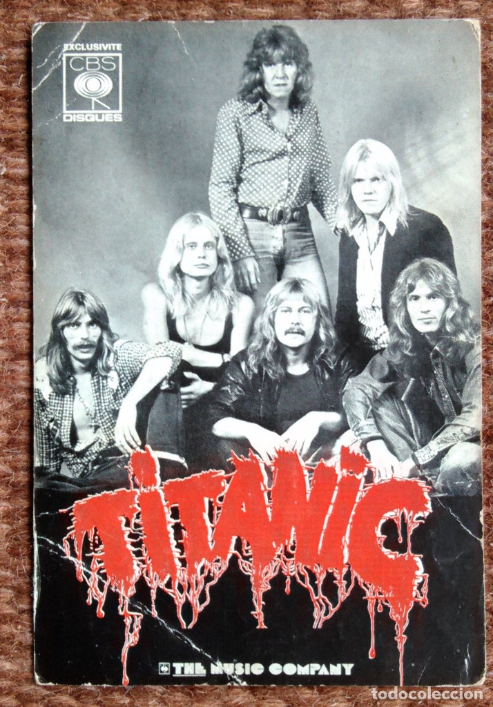 Fotos de Cantantes: Postal del grupo musical Titanic - The Music Company - Discografia en reverso.