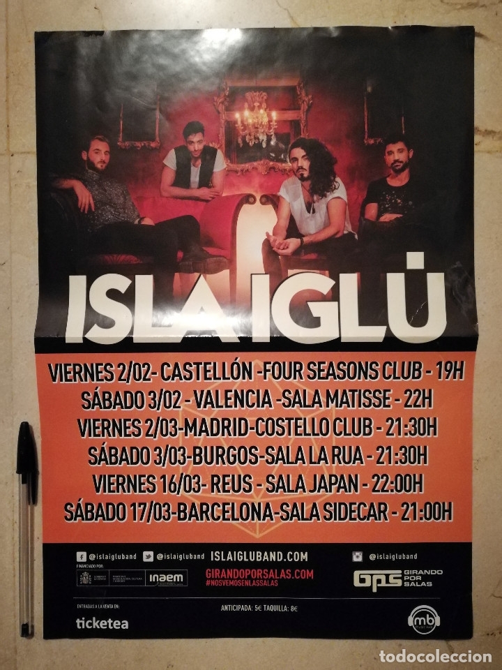 Photos of Singers: CARTEL ORIGINAL -A3- ISLA IGLU - ROCK - INDIE - CONCIERTO ESPA&Ntilde;A
