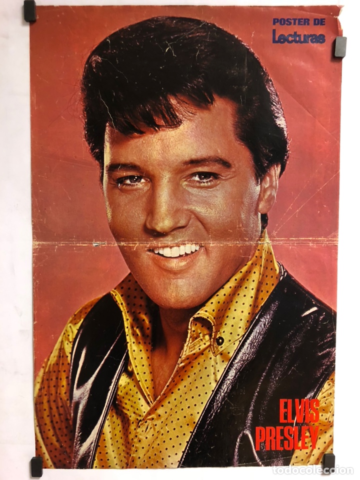 Photos de Chanteurs et Chanteuses: ELVIS. ANTIGUO POSTER DE LA REVISTA LECTURAS. 31,5 x 42 Cms.