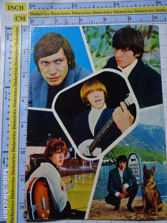 Fotos de Cantantes: POSTAL DE M&Uacute;SICA. A&Ntilde;O 1965. THE ROLLING ROLLINGS STONES. MICK JAGGER PERRO PASTOR ALEMAN. 2476
