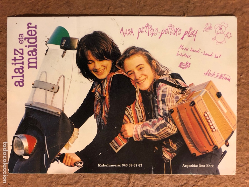 Photos de Chanteurs et Chanteuses: ALAITZ ETA MAIDER. POSTAL PROMOCIONAL DEDICADA. A&Ntilde;OS 90.