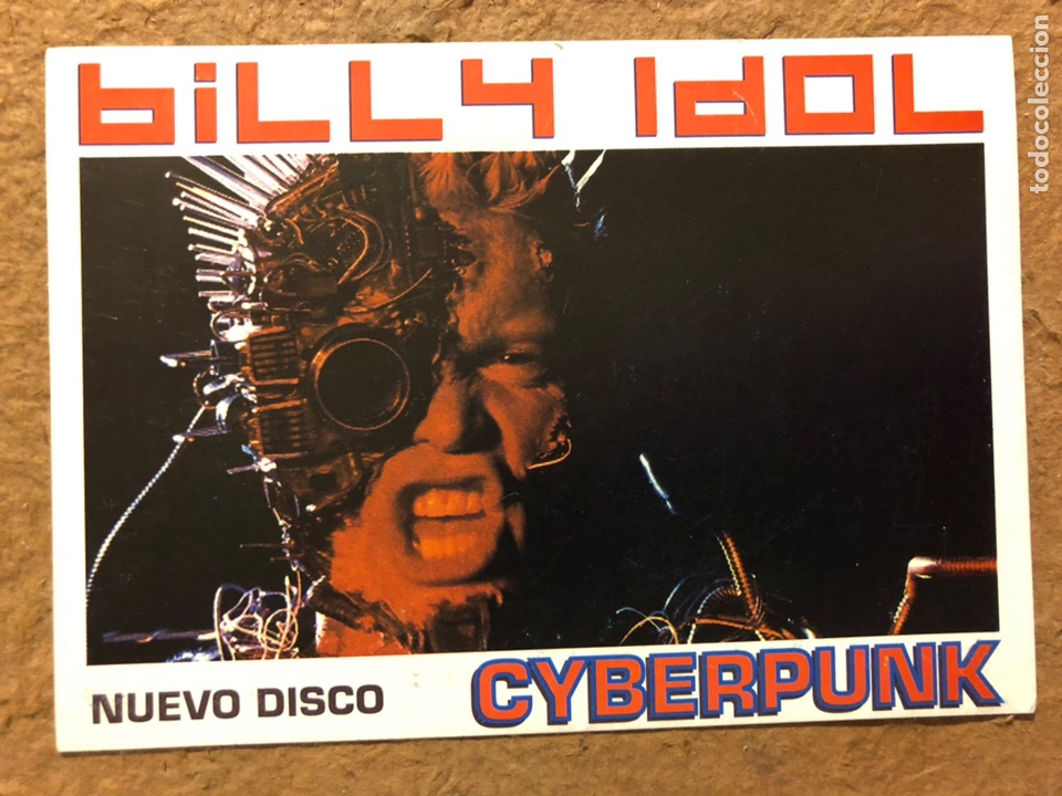 Fotos de Cantantes: BILLY IDOL &ldquo;CYBERPUNK&rdquo; (1993). TARJETA PROMOCIONAL DEL &Aacute;LBUM. EMI MUSIC.