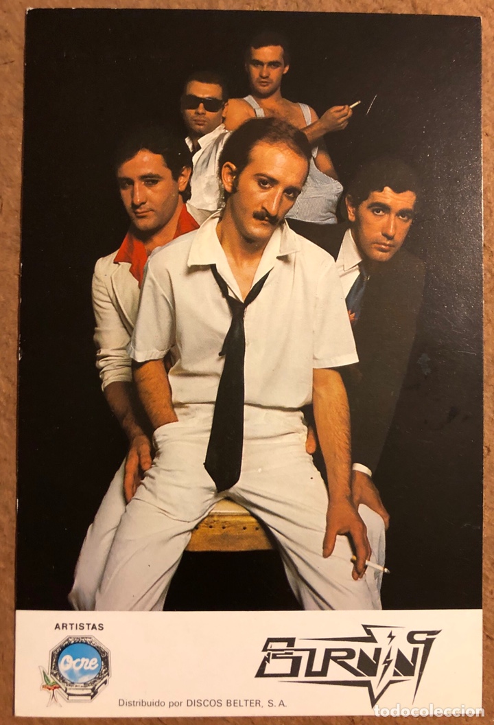 Fotos de cantantes: BURNING &ldquo;SEDUCCI&Oacute;N&rdquo; (1979). TARJETA PROMOCIONAL ARTISTAS BELTER.