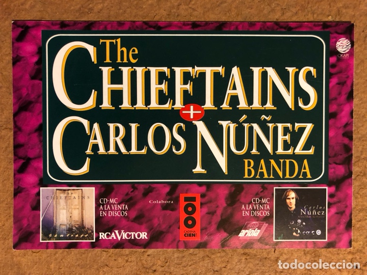 Photos de Chanteurs et Chanteuses: THE CHIEFTAINS + CARLOS N&Uacute;&Ntilde;EZ BANDA, CELTAS Y GALLEGOS. TARJETA PROMOCIONAL ARIOLA