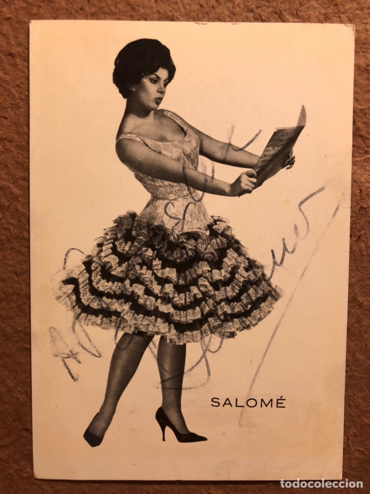Fotos de Cantores: SALOM&Eacute;. TARJETA PROMOCIONAL CON DEDICATORIA Y AUT&Oacute;GRAFO.