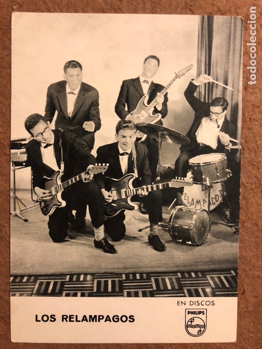 Fotos von Musikern: LOS REL&Aacute;MPAGOS. TARJETA PROMOCIONAL DISCOS PHILIPS (1963), DISCOGRAF&Iacute;A AL DORSO.