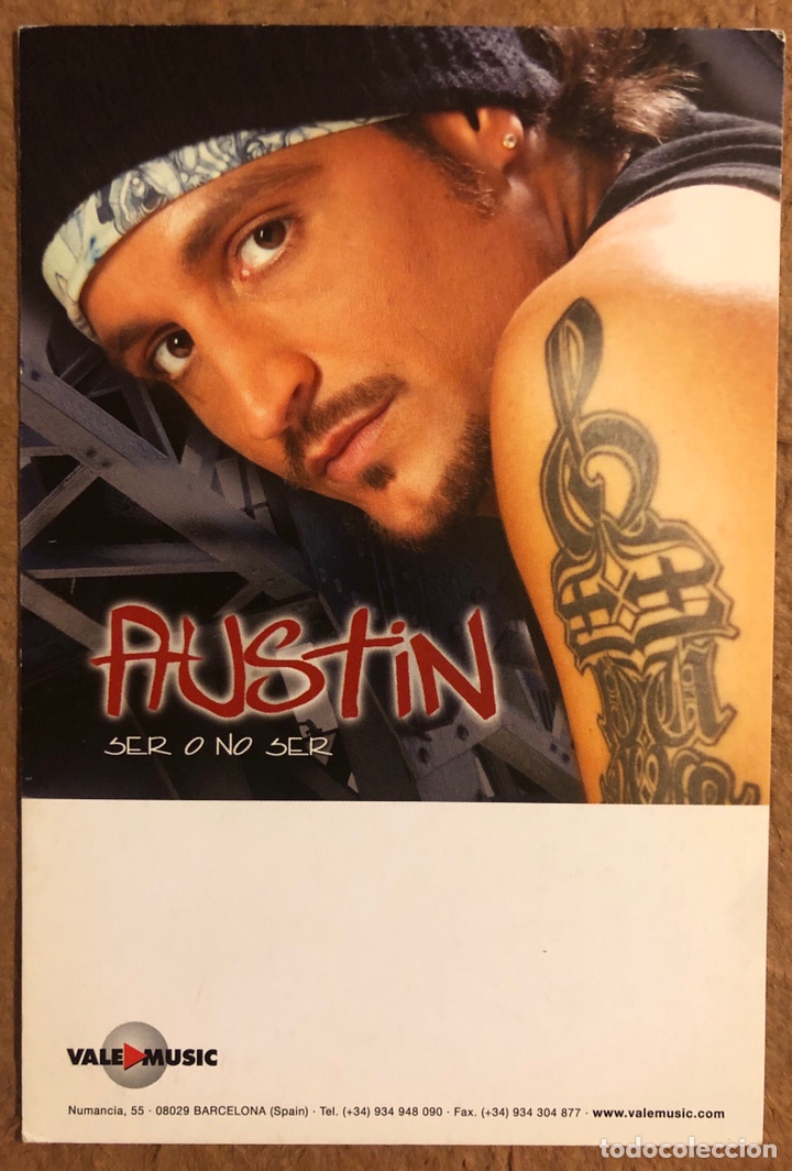 Photos de Chanteurs et Chanteuses: AUSTIN &ldquo;SER O NO SER&rdquo; (2003). TARJETA PROMOCIONAL DISCOGR&Aacute;FICA VALE MUSIC.
