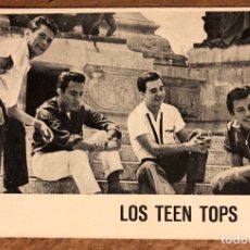 Fotos de Cantantes: LOS TEEN TOPS. FOTOGRAFÍA PROMOCIONAL DISCOGRÁFICA CBS (AÑOS 60). DISCOGRAFÍA AL DORSO.