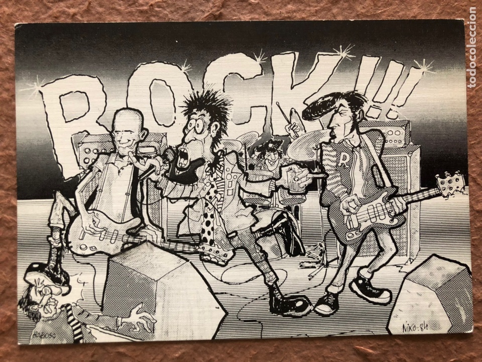 Fotos de cantantes: ROCK!!!. POSTAL SIN CIRCULAR ILUSTRADA POR NIKO-84.