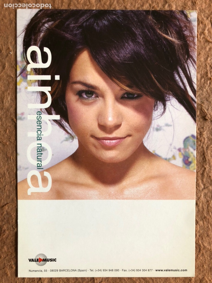 Fotos von Musikern: AINHOA, ESENCIA NATURAL (2003). TARJETA PROMOCIONAL DEL &Aacute;LBUM, VALE MUSIC.