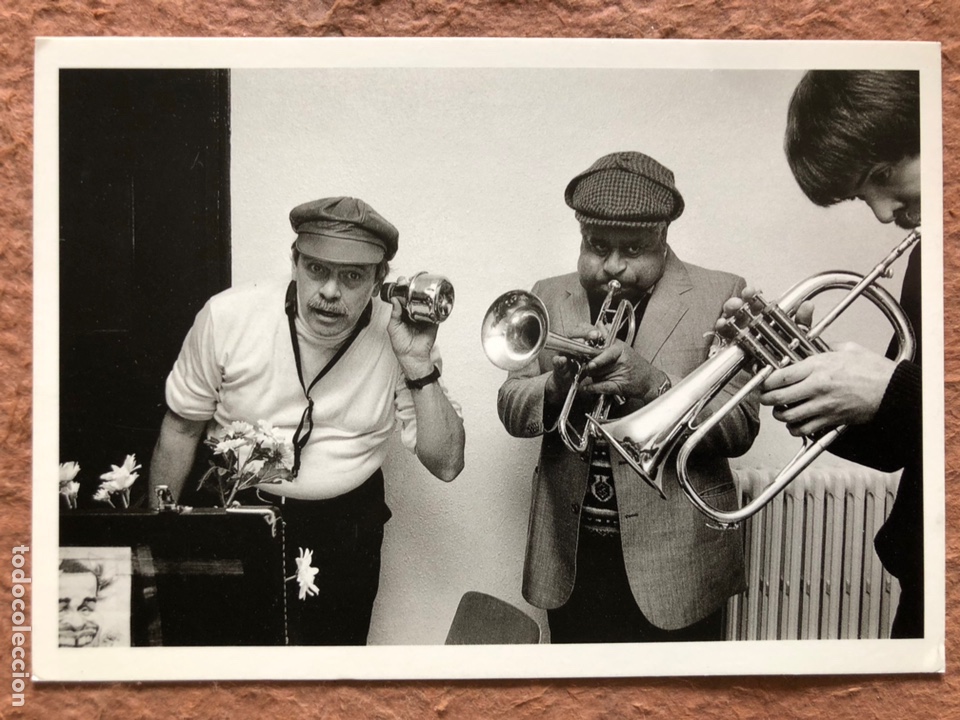 Fotos von Musikern: PHIL WOODS ET DIZZY GILLESPIE. POSTAL SIN CIRCULAR GUY LE QUERREC. &Eacute;DITIONS HAZAN 1991.