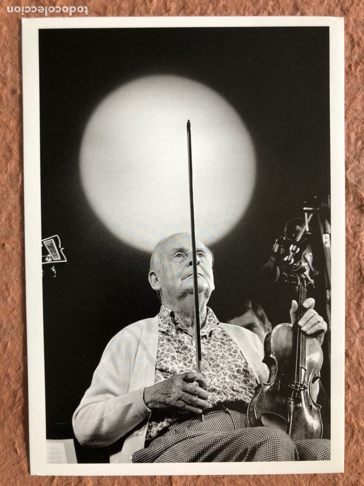 Fotos de Cantores: STEPHEN GRAPPELLI (PARIS, 1987). POSTAL SIN CIRCULAR GUY LE QUERREC. &Eacute;DITIONS HAZAN 1993.