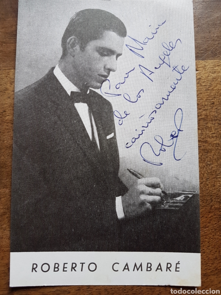 Photos of Singers: Postal artistica Roberto Cambar&eacute; a&ntilde;os 70 firmada