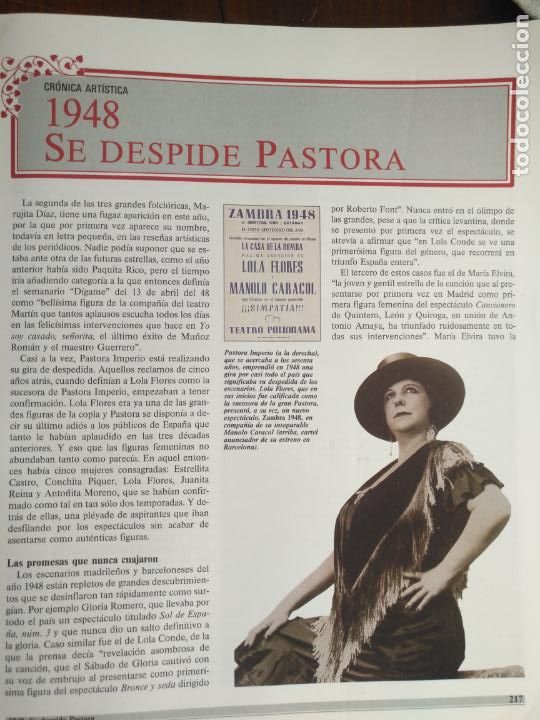 Fotos de Cantores: HOJA PUBLICACION CANTANTE - CLIPPING - PASTORA IMPERIO