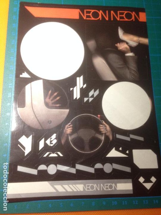 Photos of Singers: PEGATINAS - GRUFF RHYS & BOOM BIP = NEON NEON - STAINLESS STYLE PROMO STICKERS 2008