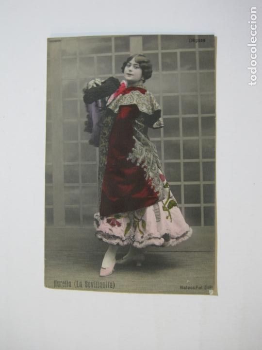 Photos de Chanteurs et Chanteuses: AURELIA LA SEVILLANITA-REVERSO SIN DIVIDIR-FOTOGRAFICA-POSTAL ANTIGUA-(75.860)