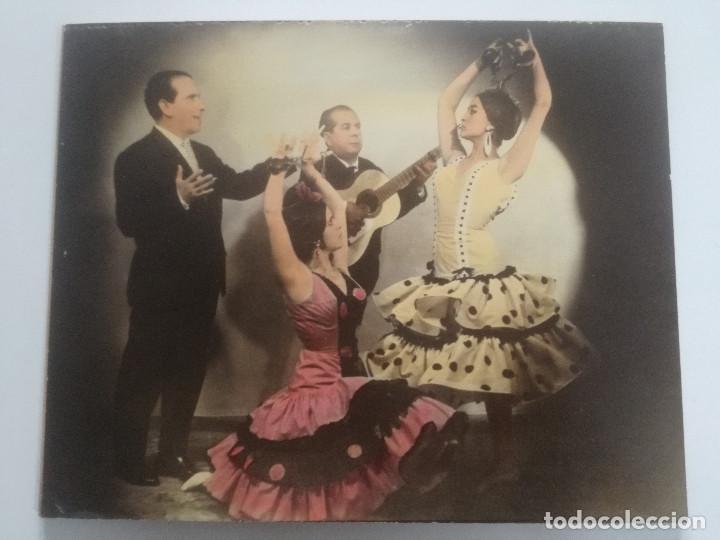 Fotos von Musikern: ANTIGUA FOTOGRAFIA COLOREADA DE CUADRO FLAMENCO A&Ntilde;OS 40-50 // MONTADA EN TABLA 30X24cm