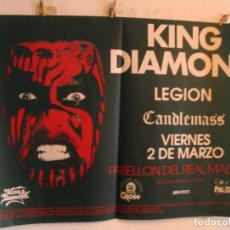 Fotos de Cantores: KING DIAMOND + LEGION CARTEL ORIGINAL MADRID 1990 GIRA TOUR 88X122. Lote 231192025