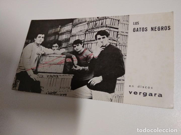 Photos of Singers: LOS GATOS NEGROS POSTAL DISCOGRAFICA PROMOCIONAL SELLO VERGARA FIRMA