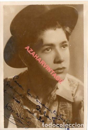 Fotos von Musikern: ANTIGUA FOTOGRAFIA, CANTANTE DE COPLA,FLAMENCO, AUTOGRAFIADA, CARLITO, 120X180MM