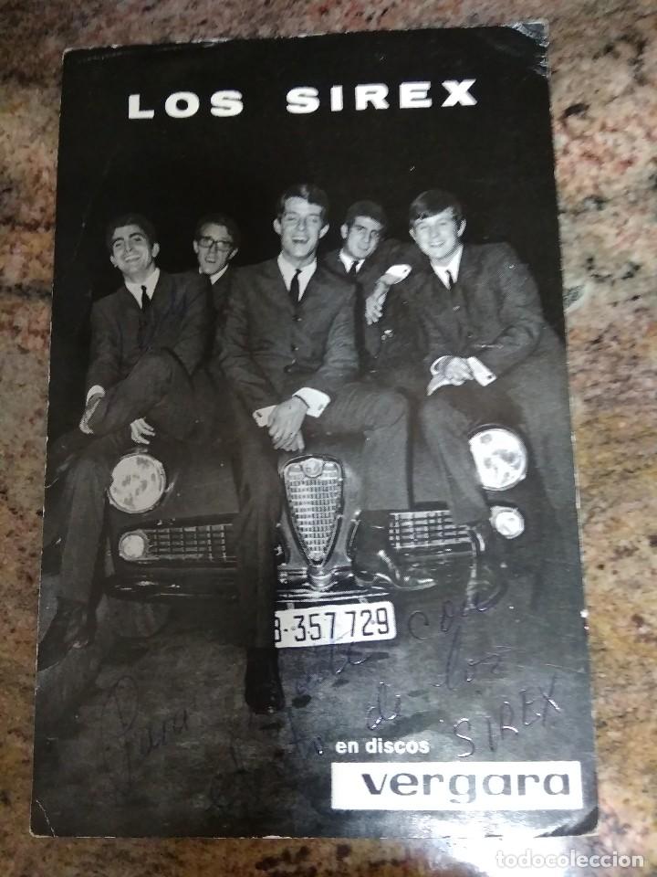 Photos of Singers: LOS SIREX POSTAL DISCOGRAFICA PROMOCIONAL FIRMADA DEDICADA / EN DISCOS VERGARA