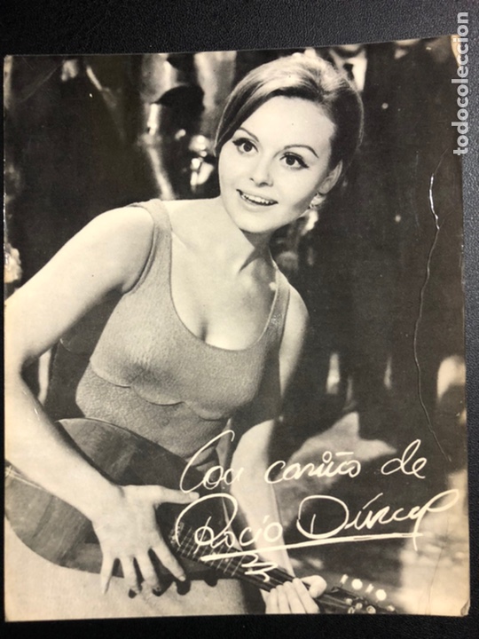 Fotos de Cantantes: Tarjeta con aut&oacute;grafo impreso de Roci&oacute; Durcal 12,5 x 16 cm