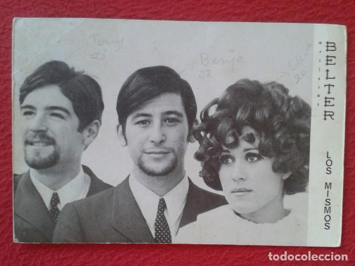 Photos of Singers: TARJETA TIPO POSTAL PROMOCIONAL PUBLICIDAD ARTISTAS BELTER LOS MISMOS GRUPO MUSICAL CON DEDICATORIA.