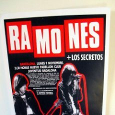 Fotos de Cantantes: RAMONES: FABULOS POSTER REPRO - LOS SECRETOS ACTUACION EN BARCELONA- DIN A 3-PARA ENMARCAR. Lote 362935855